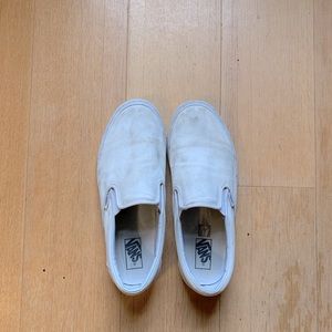 White slip on vans